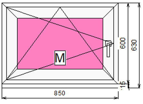 Пластиковое окно 600 х 850 ТермА Эко + Москитная сетка