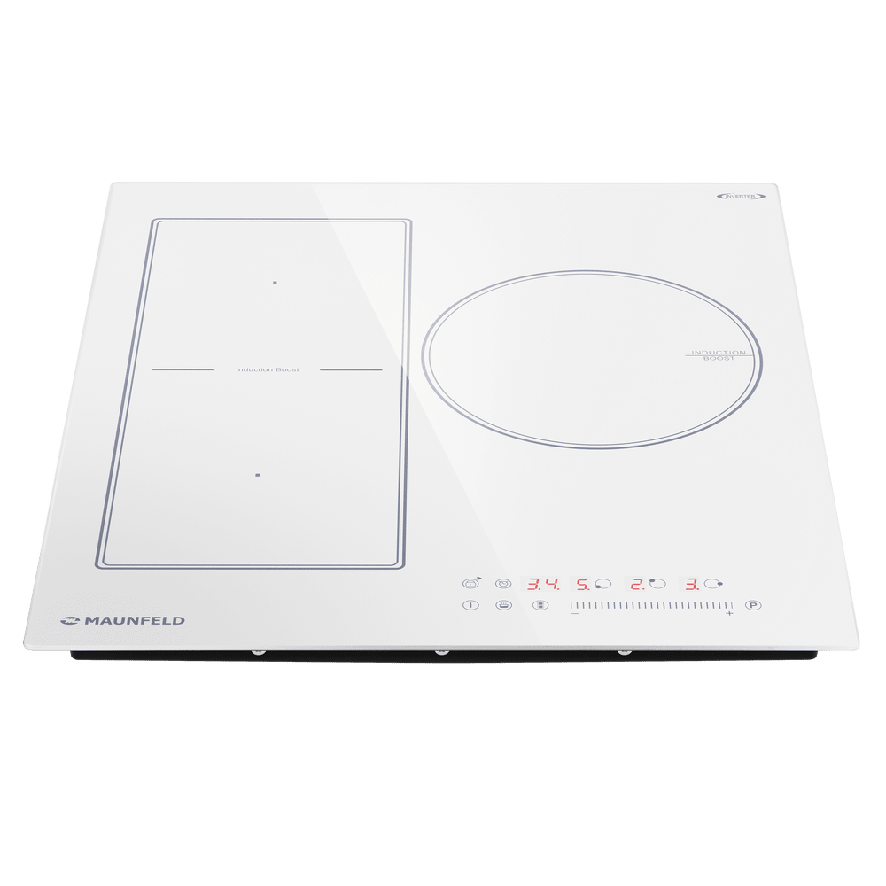 Индукционная варочная панель с объединением зон Bridge Induction MAUNFELD CVI453SBWH Inverter
