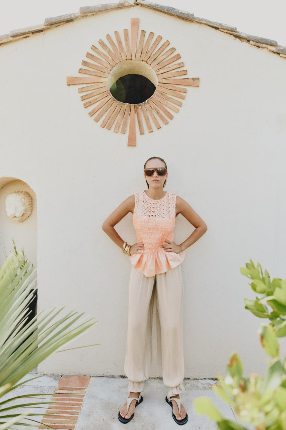 ZARA ТОП С КРУГЛЫМ ВЫРЕЗОМ, МАНДАРИНОВЫЙ