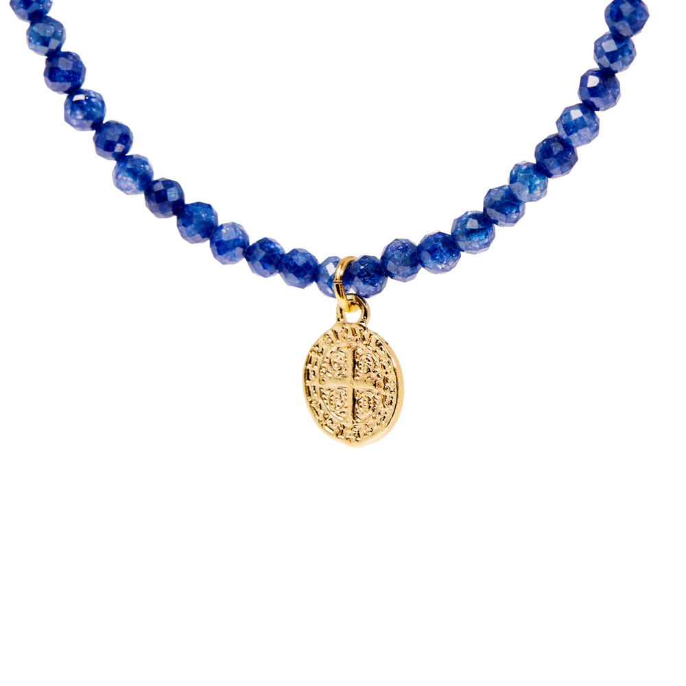 Колье Tiny Coin Necklace - Blue