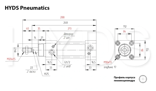 SC 100x100-S Пневмоцилиндр