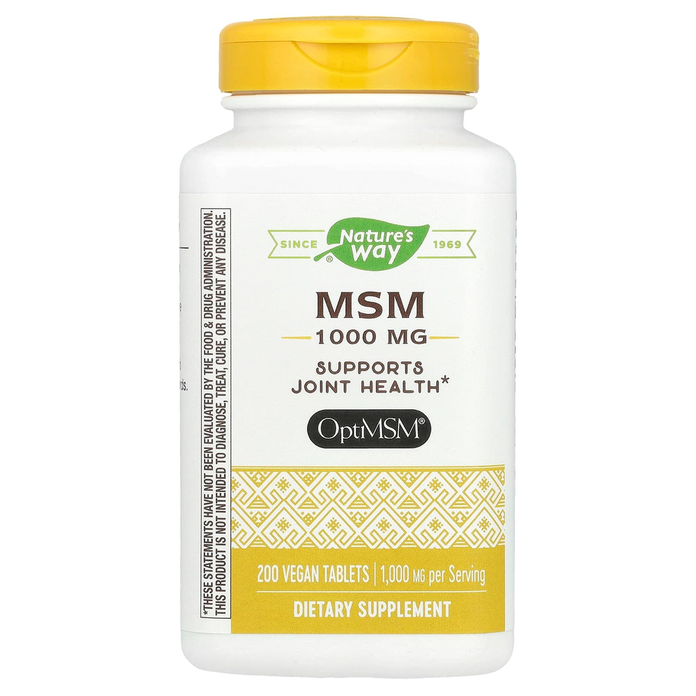 Nature's Way, МСМ, Pure OptiMSM, 1000 мг, 200 таблеток