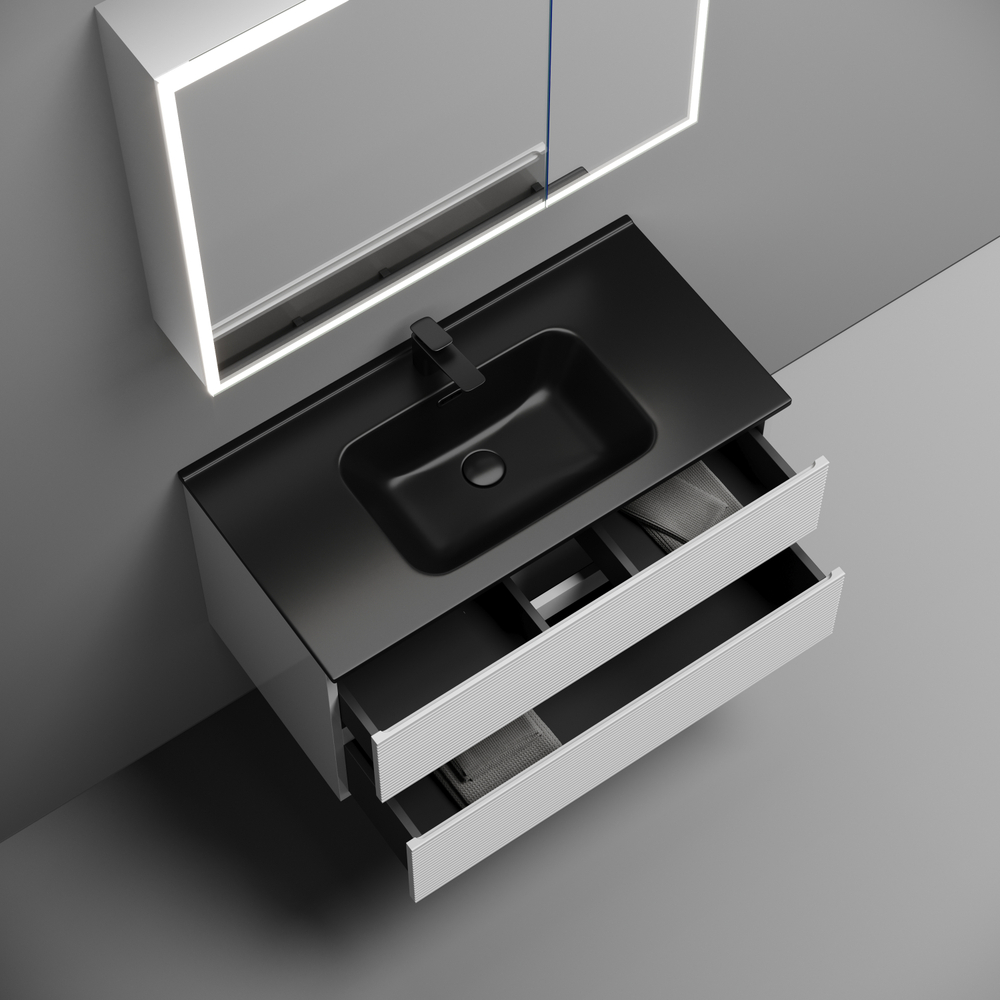 Тумба подвесная Sancos Folk 890х445х500, c двумя ящиками оснащенными доводчиками, Bianco, арт.FL90W