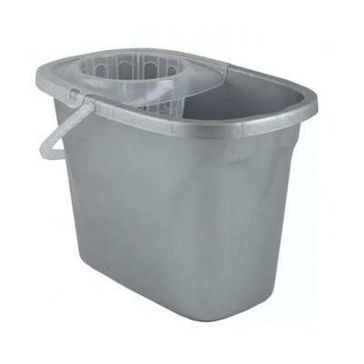 Ведро "Etna" прямоугольное с отжимом МОП 8л (серый)