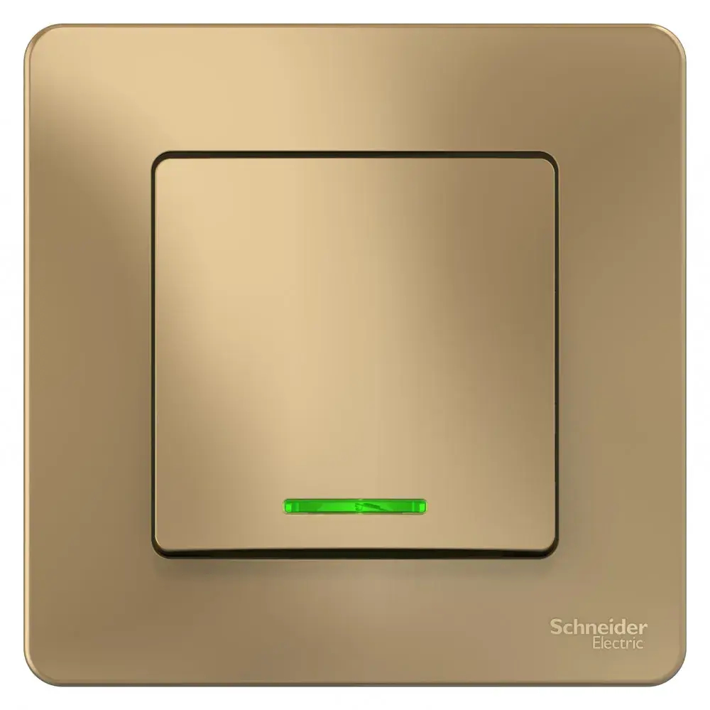 BLANCA С/У 1-клавишный ВЫКЛЮЧАТЕЛЬ (сх.1) с подсветкой, 10А, 250В, ТИТАН