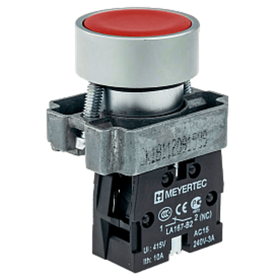 Кнопка плоская, красная, 1NC, металл MTB2-BAZ124 арт.: 54246