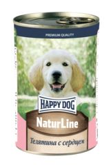 Happy Dog Natur Line для щенков телятина с сердцем 410 г