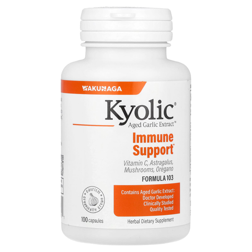 Kyolic, Aged Garlic Extract ™, поддержка иммунитета, формула 103, 100 капсул