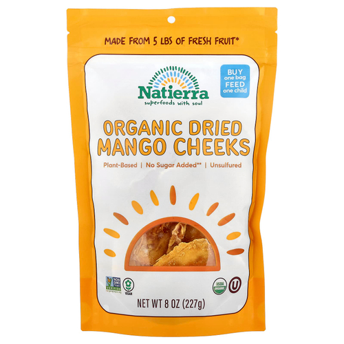 Natierra, Органические сушеные манговые щечки, 227 г (8 унций)