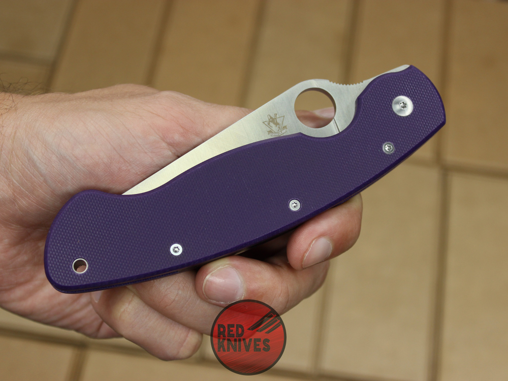 Складной нож Steelclaw Боец-3 (Реплика Spyderco Military), фиолетовая рукоять - сталь D2