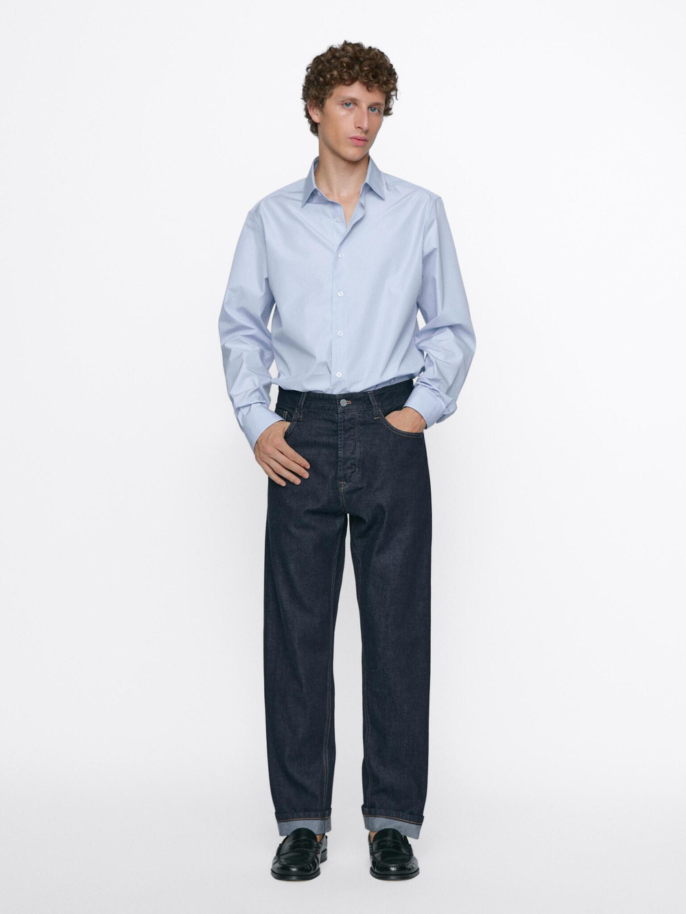 Massimo Dutti Джинсы Selvedge Fit, темно-синий