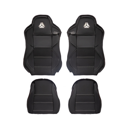 Чехлы Sitrak C7H MAX 3D (экокожа, черный цвет, бежевый кант, бежевая строчка)