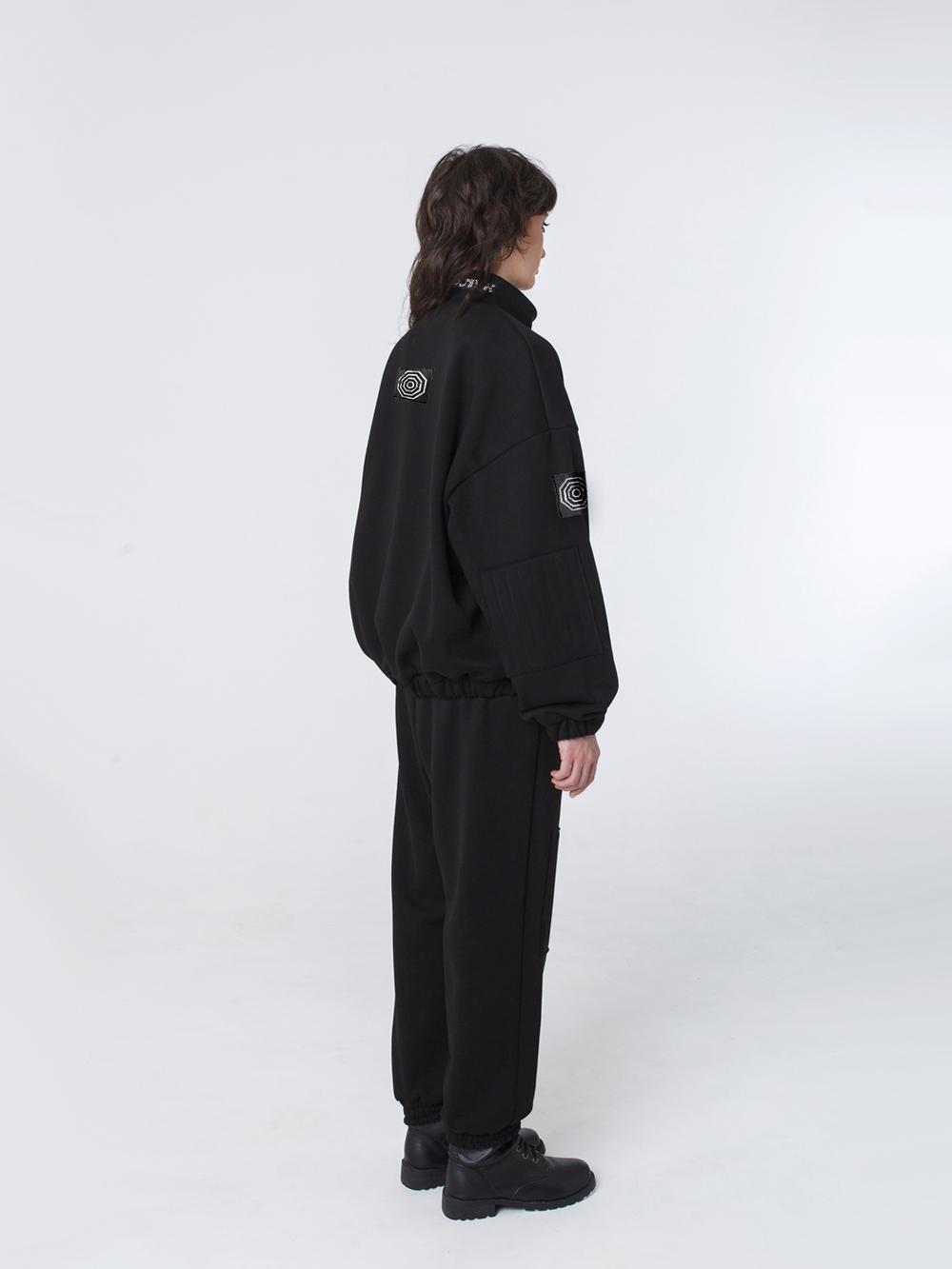 Толстовка "Пацанская" с нашивками. Черная