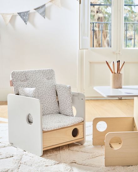 Подушка для стульчика Nuun в розовый горошек 100% органический хлопок (GOTS)