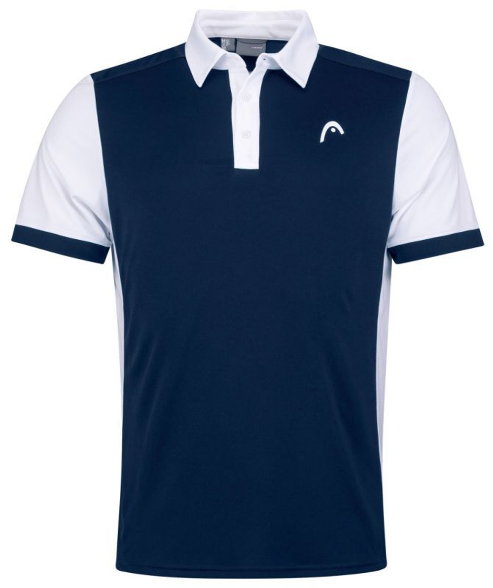 Мужское теннисное поло Head Davies Polo Shirt M - dark blue/white