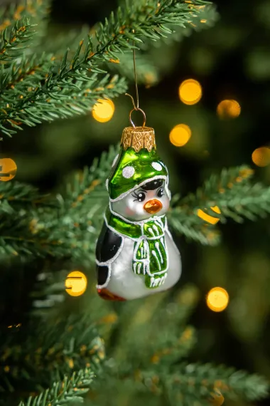 Елочное украшение Пингвин, стекло, 8 см., 1 шт., Витус (А41)