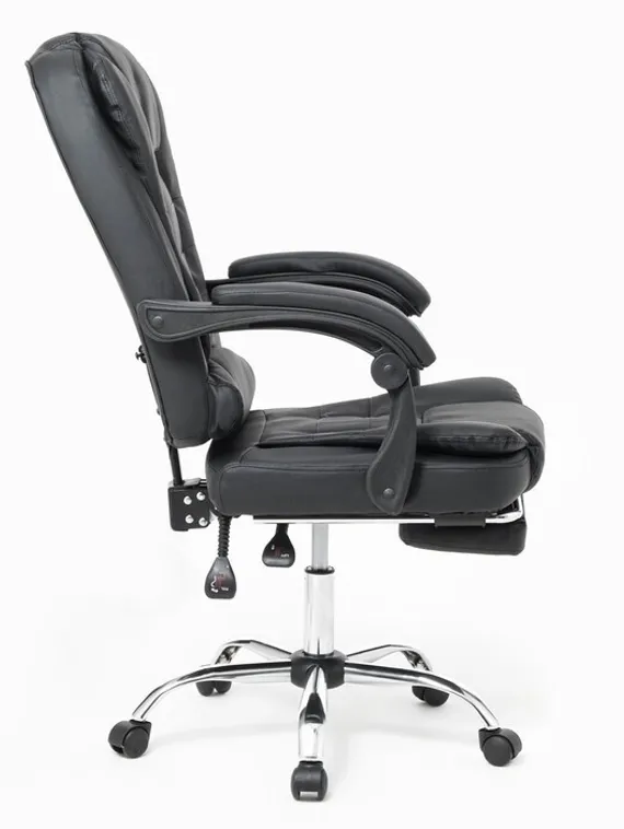 Кресло руководителя YS-800 черное, с подставкой для ног, семиточечный массаж