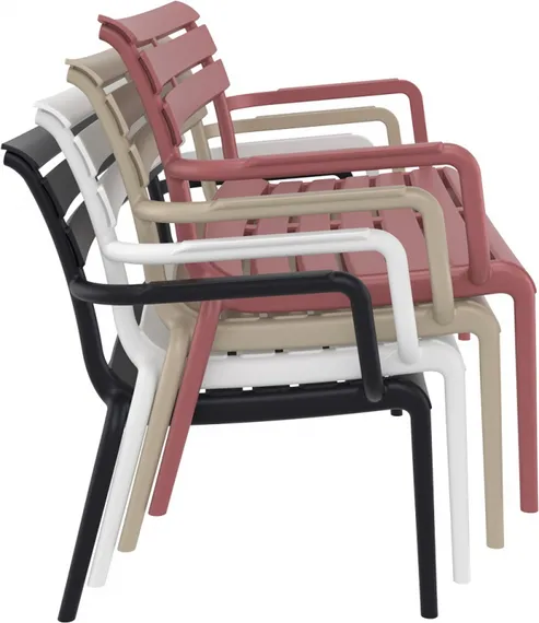 Диван пластиковый двухместный Paris Lounge темно-серый