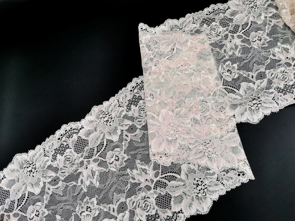 Эластичное кружево, ОПТ, 22 см, шампань и нежно-розовый (Арт: EK-2649), м