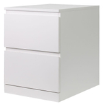 Тумба прикроватная 40х48х54, Марм, напольная, с 2 ящиками для одежды со скосами, без ручек в скандинавском стиле, белый, Dipriz
