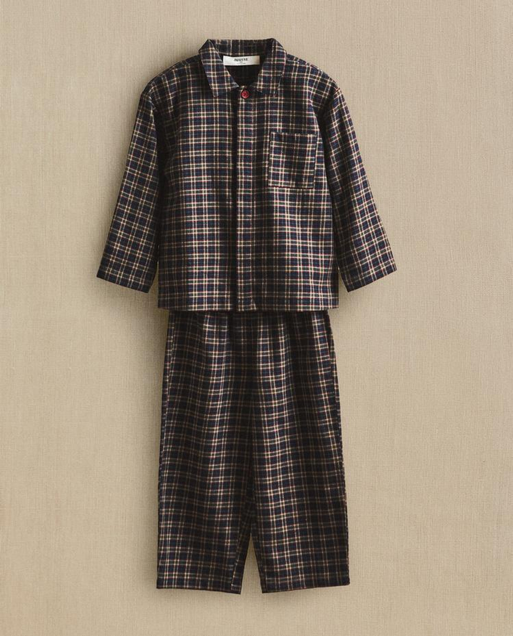 ZARA HOME ДЕТСКАЯ РОЖДЕСТВЕНСКАЯ ПИЖАМА В КЛЕТКУ, ТЕМНО-КРАСНЫЙ
