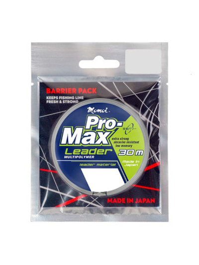 Монофильная леска для рыбалки Momoi Pro-Max Leader 0,181 мм, 3,7 кг, 30 м, прозрачная, Barrier Pack (в упаковке 14 штук)