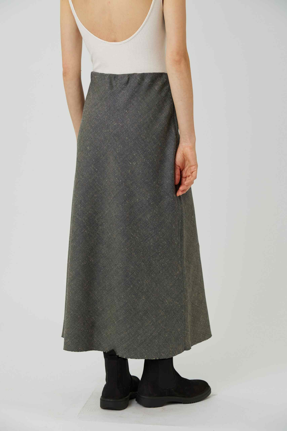 Юбка макси из льна с шерстью