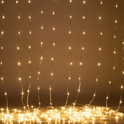Светодиодная новогодняя гирлянда ЭРА ENIN-200WL занавес водопад теплый белый 3*2 м 200 LED IP20 | Гирлянды