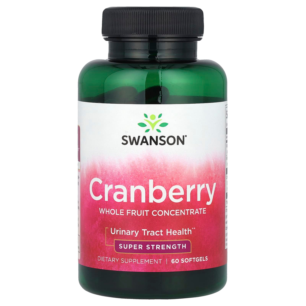 Swanson Vitamins, Клюква, концентрат из цельных фруктов, суперсила, 60 мягких таблеток