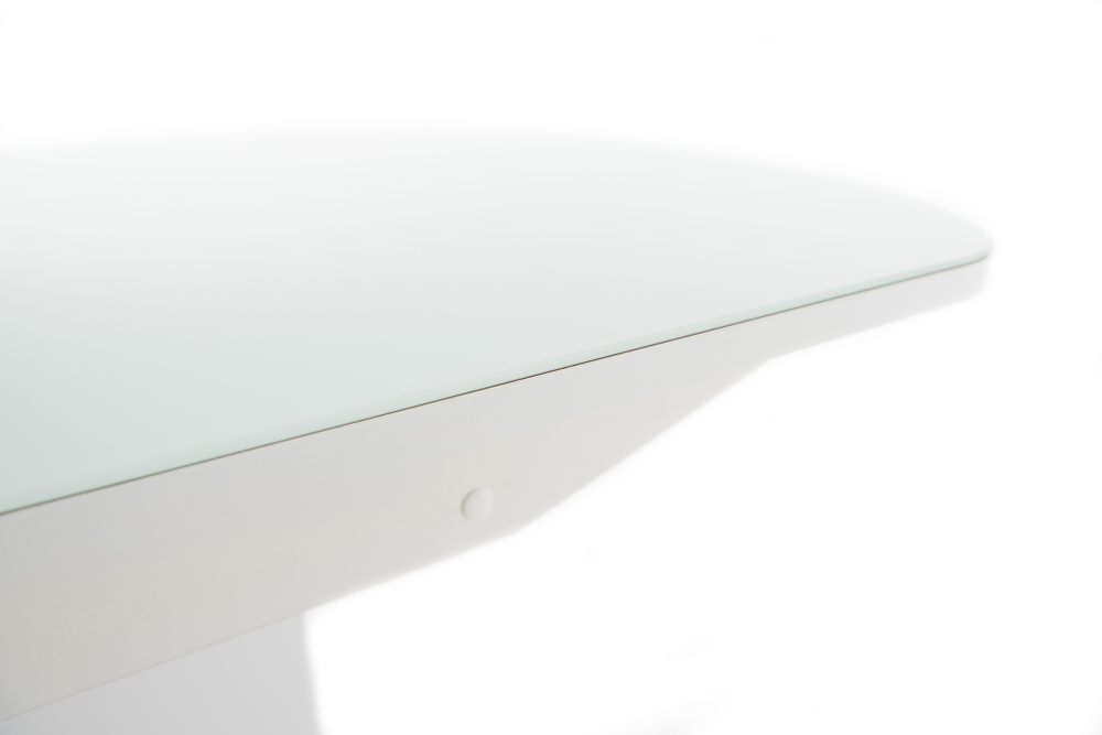 Стол Аврора Корсика, Белый матовый/Стекло белое