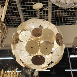 Люстра Cloyd SOLAR C12 / Ø50 см - бел.керамика - золото (арт.10660)