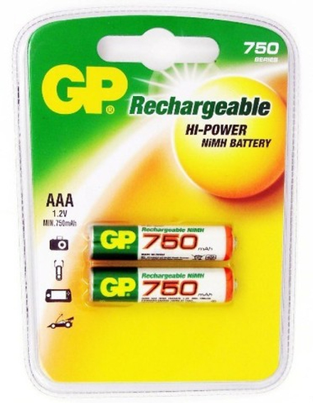 Аккумулятор GP 75AAAHC AAA NiMH 750mAh (2шт)