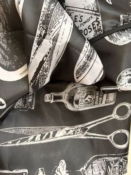 Пеньюар MASTER Professional MP-5064 BARBER STYLE на крючках 140*160 черный