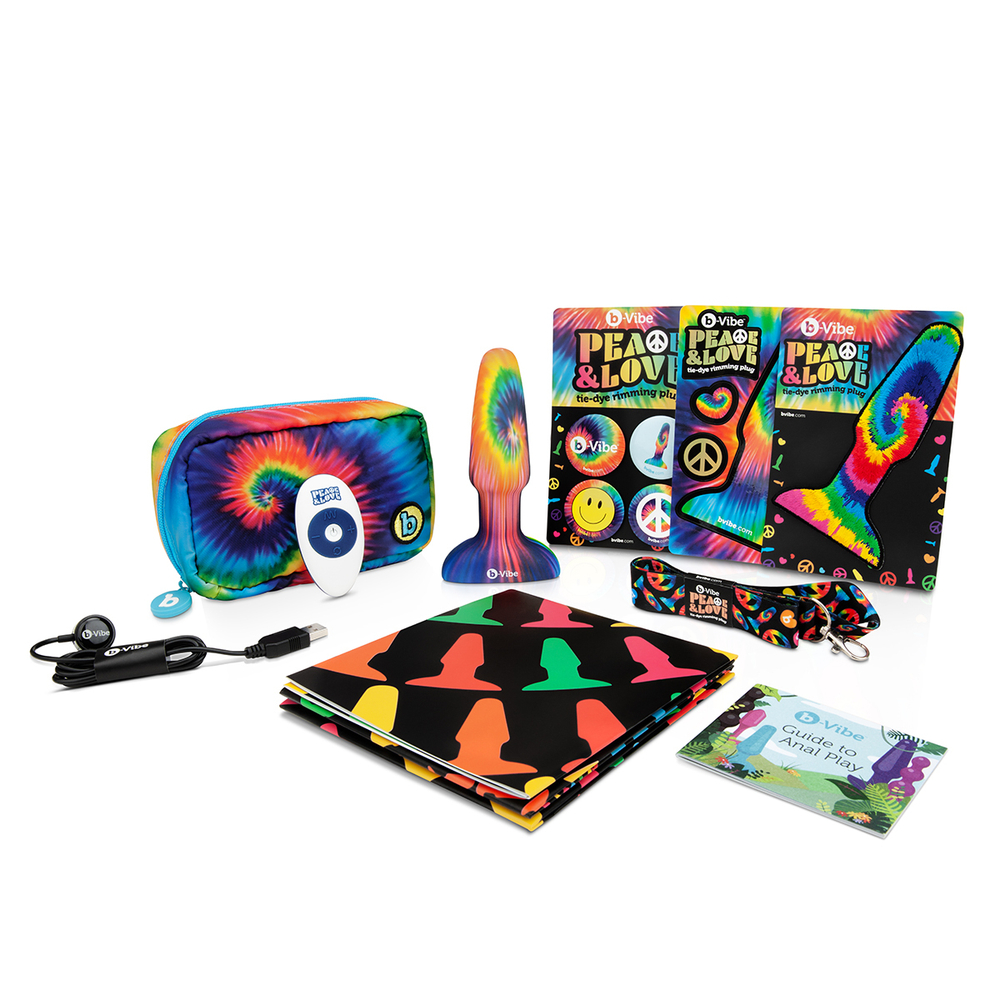 b-Vibe PEACE & LOVE TIE-DYE - Лимитированная анальная пробка