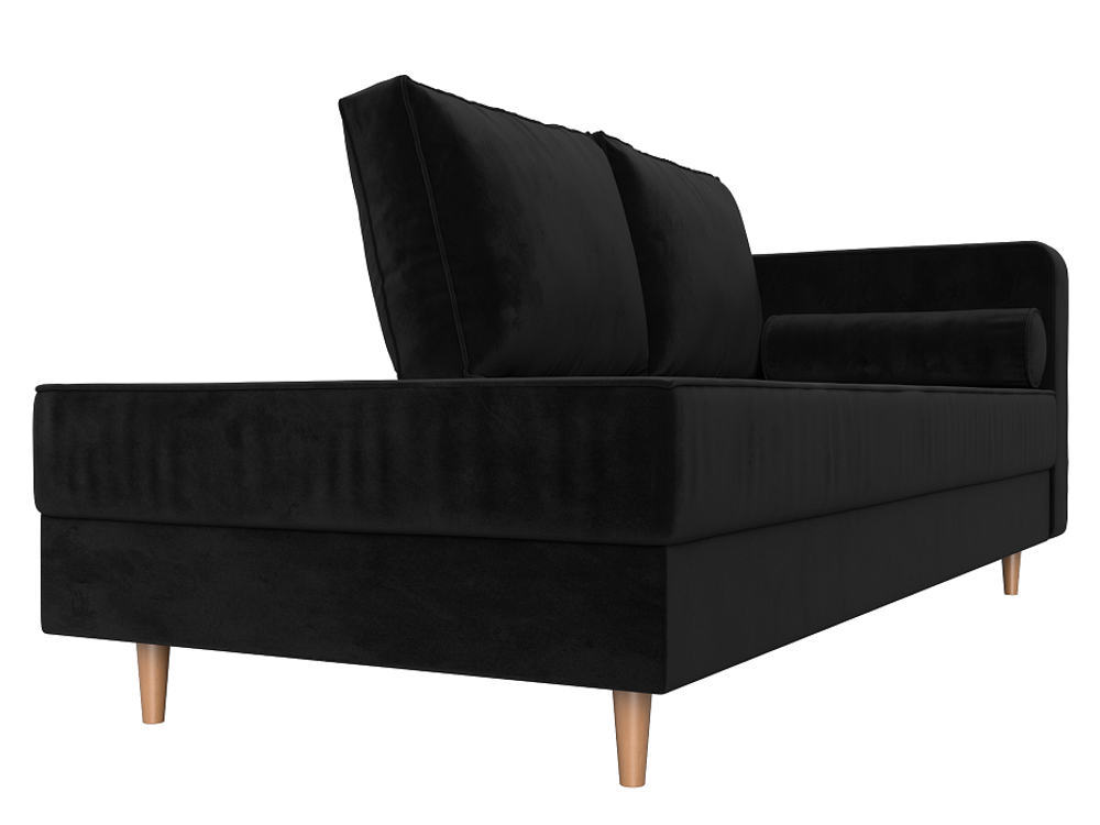 Кушетка Прайм правая, Черный, Велюр, 100879
