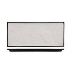 Блюдо прямоугольное Relief 31*14 см белое с черным бортом фарфор P.L. Proff Cuisine [3]