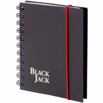 Блокнот малый ФОРМАТ А6 105х148 мм 150 л. гребень пластик клетка BRAUBERG "Black Jack" (2 штуки в упаковке)