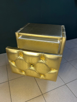 Тумба Лорд золото, кожзам