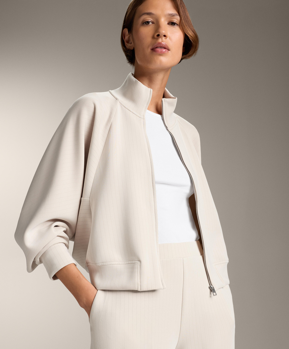 Oysho Толстовка с высоким воротником, экрю