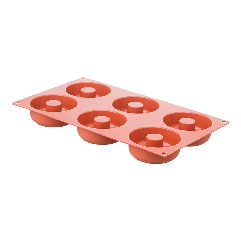 Силиконовая форма для приготовления пончиков Donuts 26.170.00.0065, 33 х 18 см, терракотовый