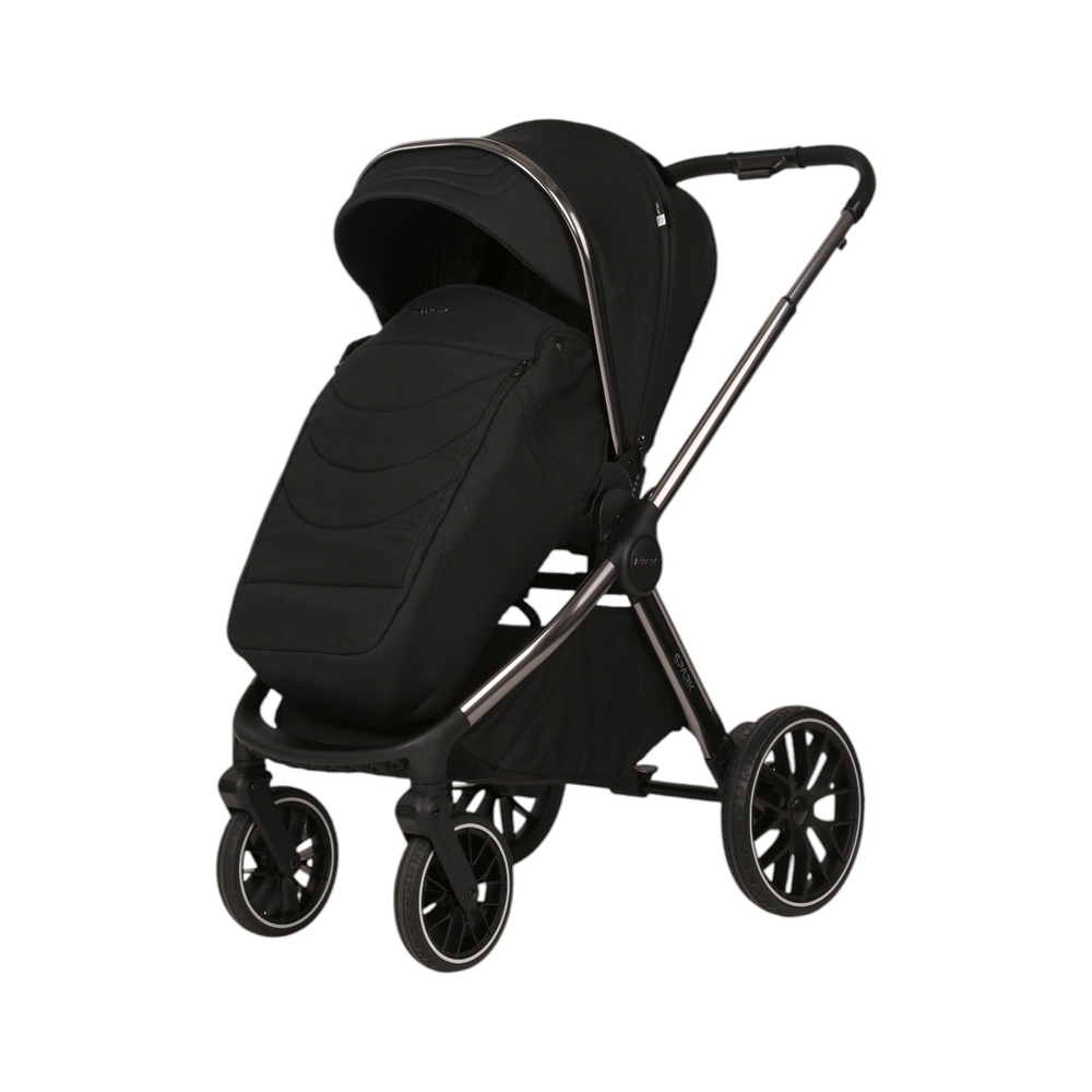 Детская универсальная коляска Adamex Spark SE 2в1 - Carbon Onyx (Черная ткань, хром. рама)
