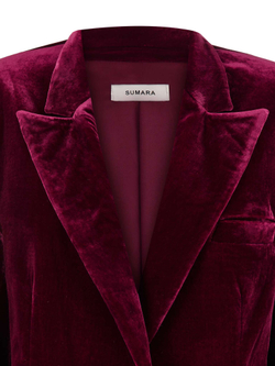 Жакет оверсайз мужского кроя из бархата