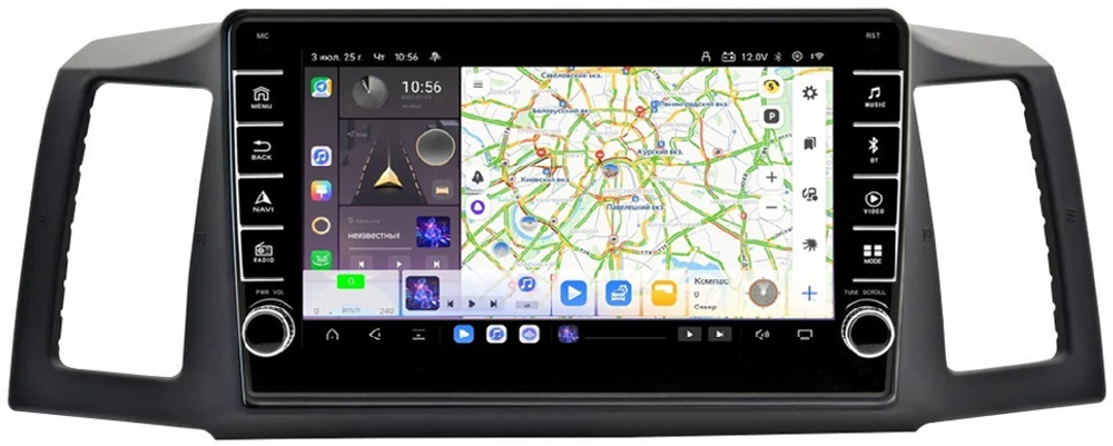 Магнитола для Jeep Grand Cherokee 2004-2007 - Carmedia SF-9253 (кнопки и крутилки) Android 13, TS20, 6+128Гб, CarPlay, 4G SIM-слот