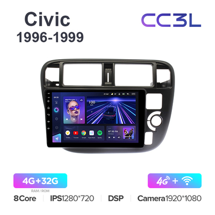 Teyes CC3L 9"для Honda Civic 1996-1999 (прав)