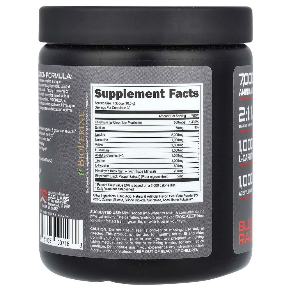 Bucked Up, Racked BCAA, Blood Raz, 315 г (11,1 унции)
