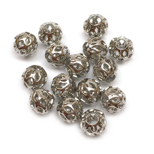 Бусины "Ромб" 6 мм, родий