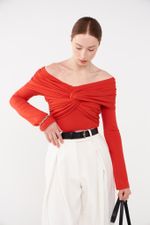 ТОП-БОДИ С УЗЛОМ, КРАСНЫЙ