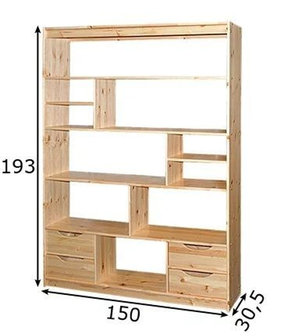 Стеллаж Расмус деревянный лакрованный