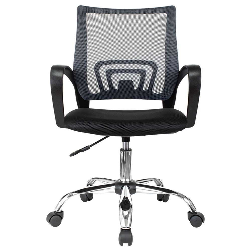 Кресло оператора Helmi HL-M95 R (695) "Airy", СН, спинка сетка серая/сиденье ткань TW черная, пиастра