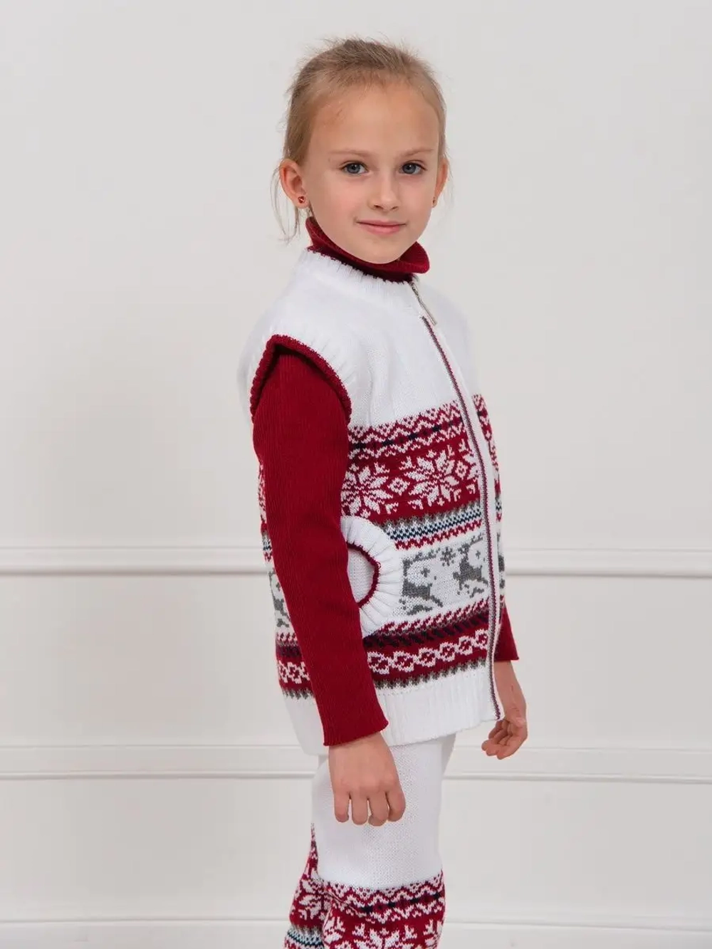 Жилет вязаный на молнии